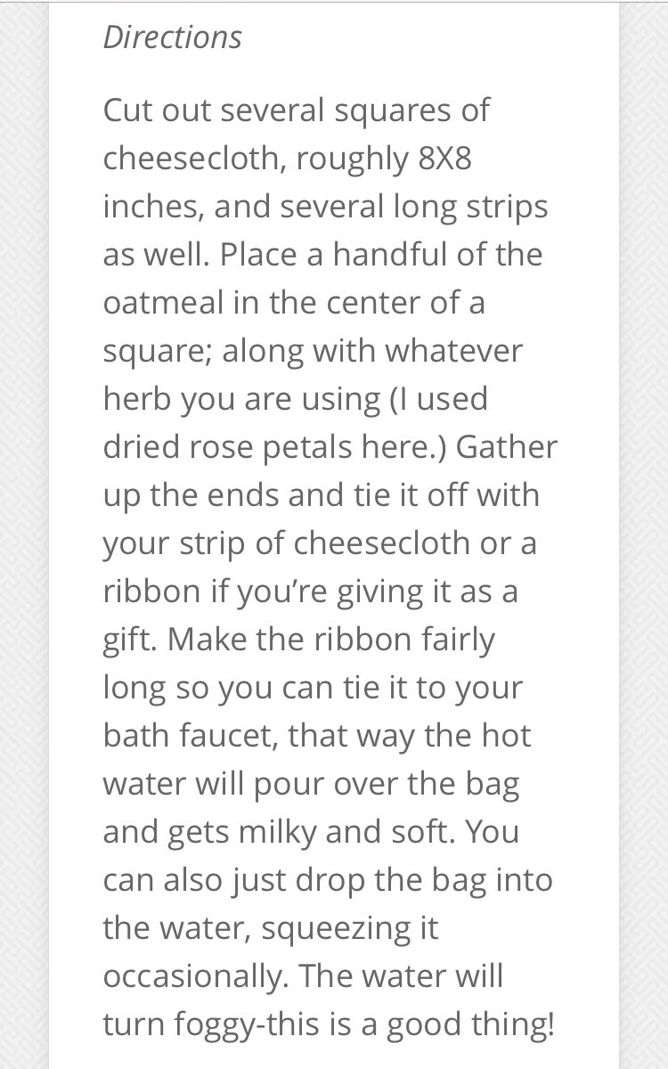 Oatmeal And Herb Bath Bags! Perfect For The Skin