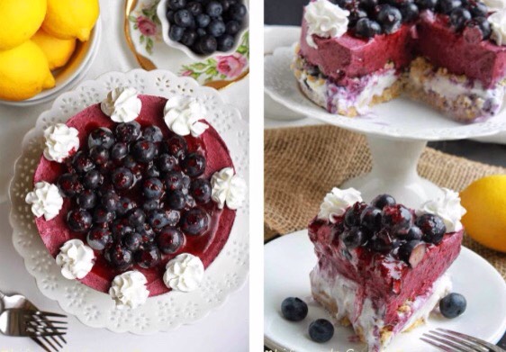 Blueberry lemon ice cream cake 