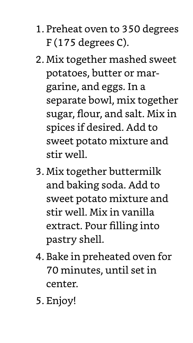 Sweet Potato Pie Recipe 