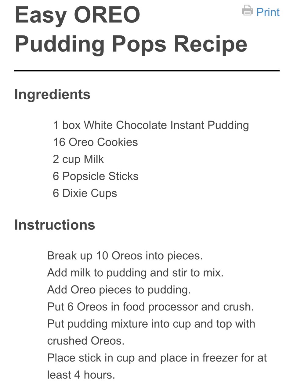 Easy Oreo Pudding Pots