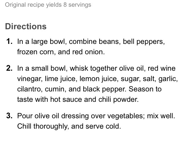 Mexican Bean Salad :) Delicious! 