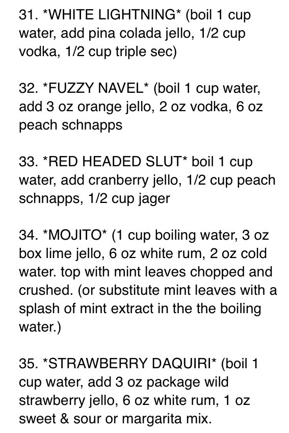 70 Different Jello Shot Recipes. Lots With Jägger!