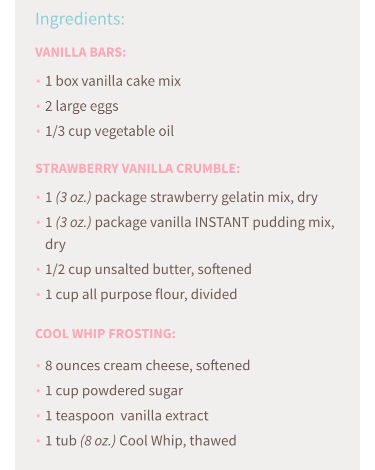 Strawberry Shortcake Bar