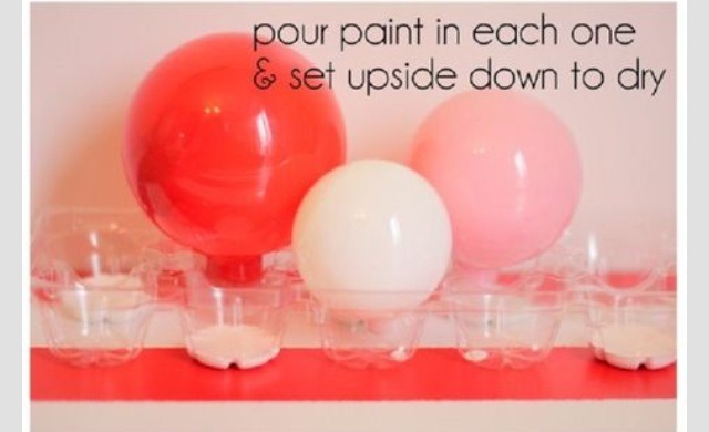 Pour paint into each one & set upside down to dry. 