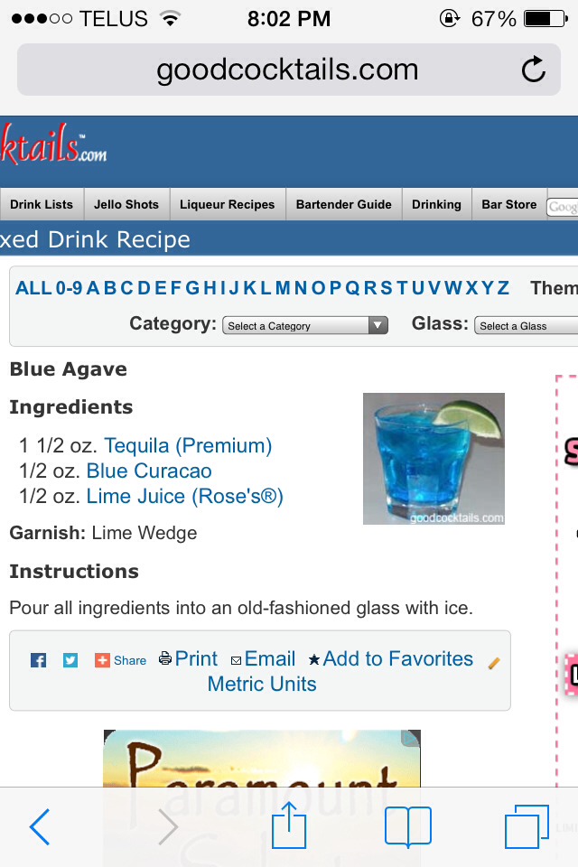 Blue Agaven Drink 