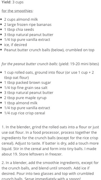 Peanut Butter Protein Smoothie With Crunch Balls