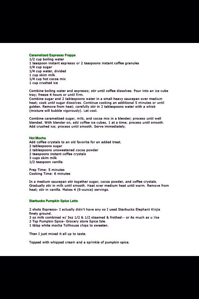 ALL STARBUCKS RECIPES😃😃. Don't Forget To Like👍