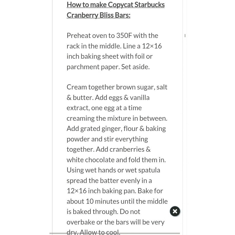 Starbucks Copy Cat Cranberry Bliss Bars

