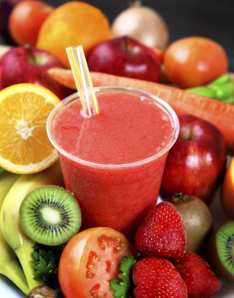 There are four basic steps to make a simple easy smoothie...