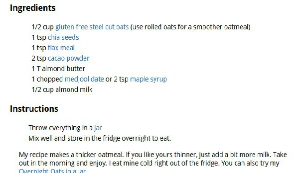 Healthy Almond Butter Chocolate overnight Oats