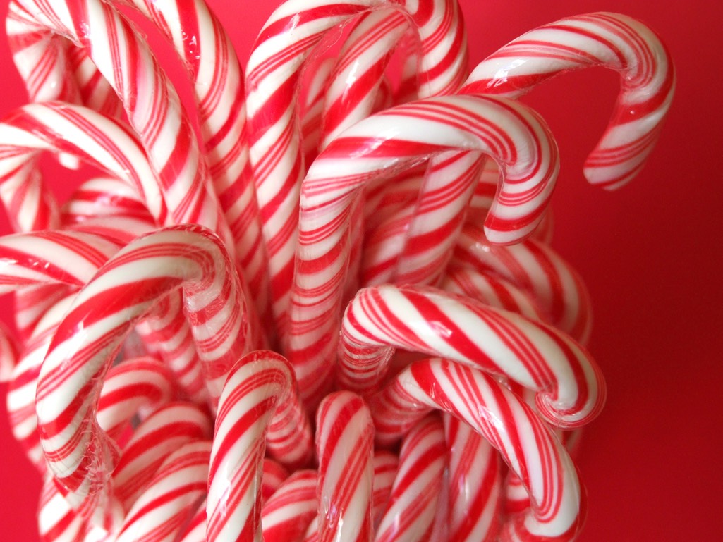 Buy a pack of candy canes. You can pretty much get them anywhere and pretty cheap too.
