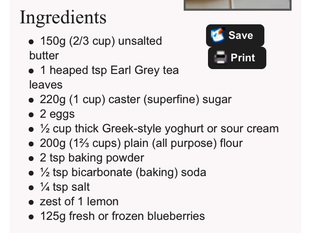 Blueberry And Earl Grey Tea Cake 