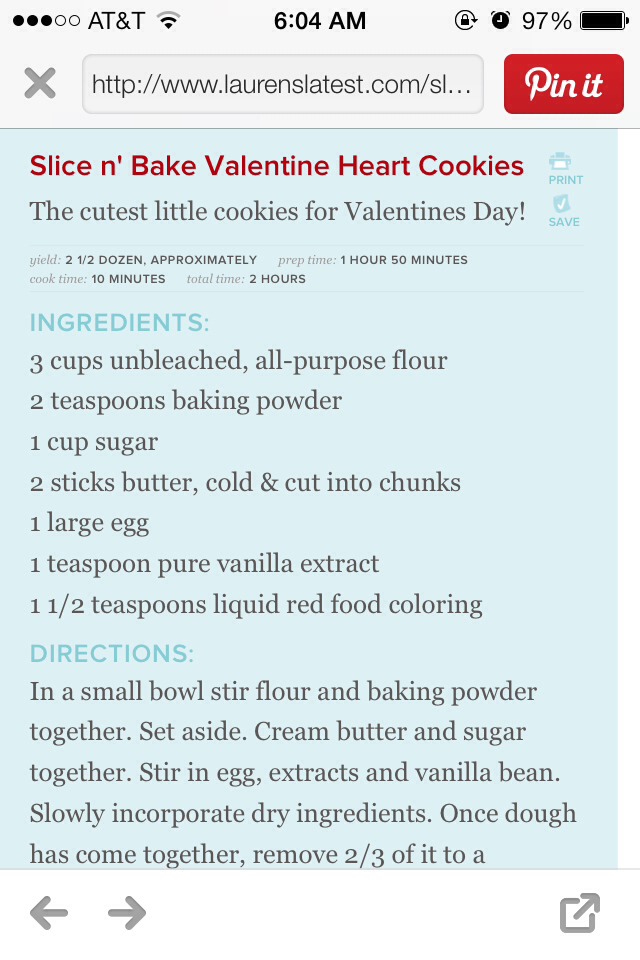 Homemade Slice N' Bake Valentines Day Cookies
