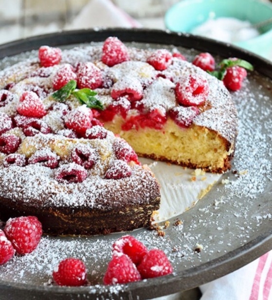 Lemon raspberry coffee cake 
