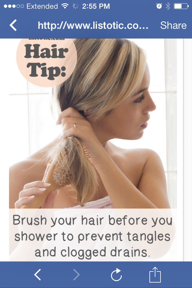 To reduce clogs, brush before you wash, especially if you are prone to tangles.