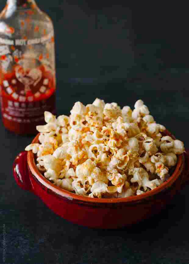 13. Spicy Sriracha Popcorn
