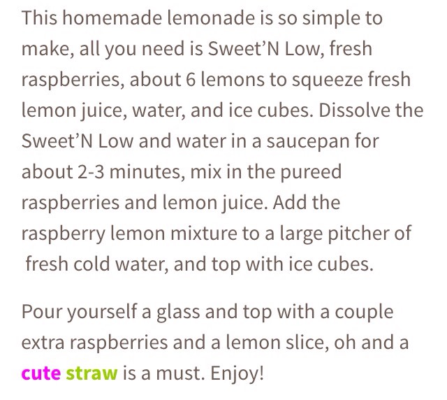 Homemade Raspberry Lemonade  😋