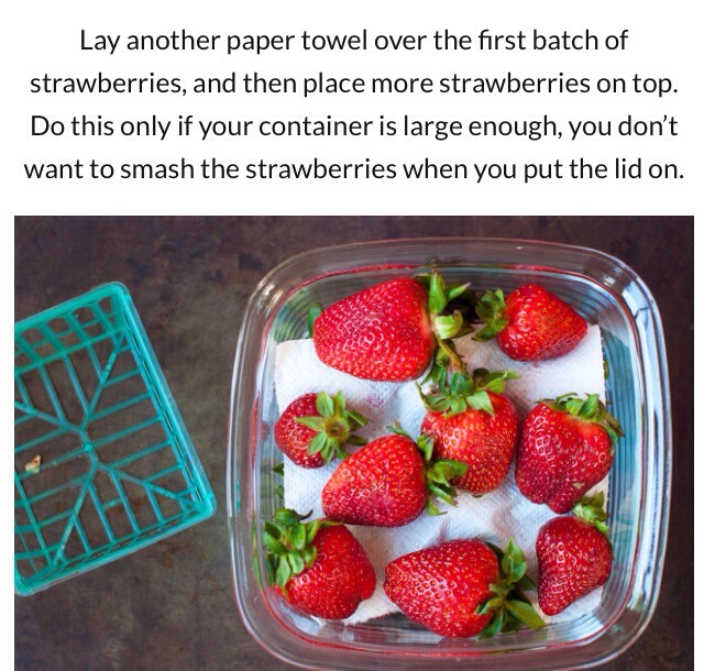Seal the container and then put it into the refrigerator. This quick tip has really helped to keep my strawberries fresher longer. 