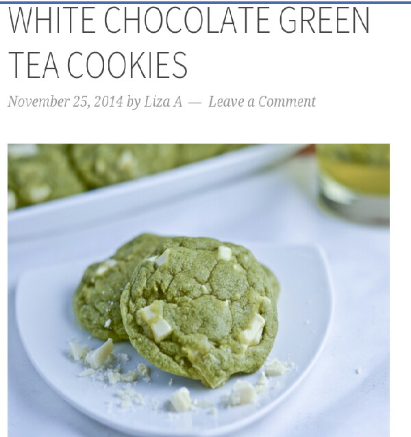 White Chocolate Chip Green Tea Cookies! !