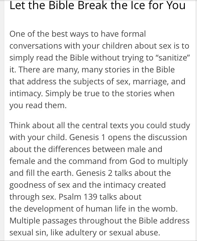 How To Let The Bible Break The Ice For You During The Sex Talk With Your Children