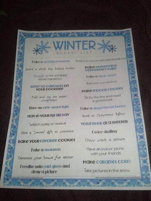 WINTER BUCKET LIST|2015-16