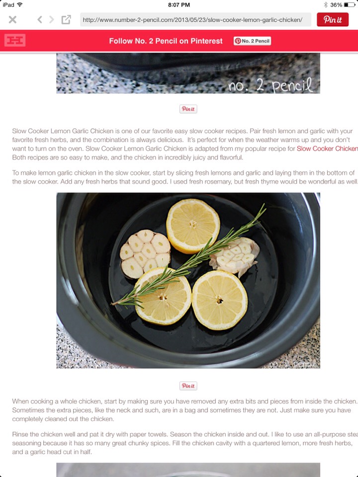 Slow Cooker Lemon Chicken