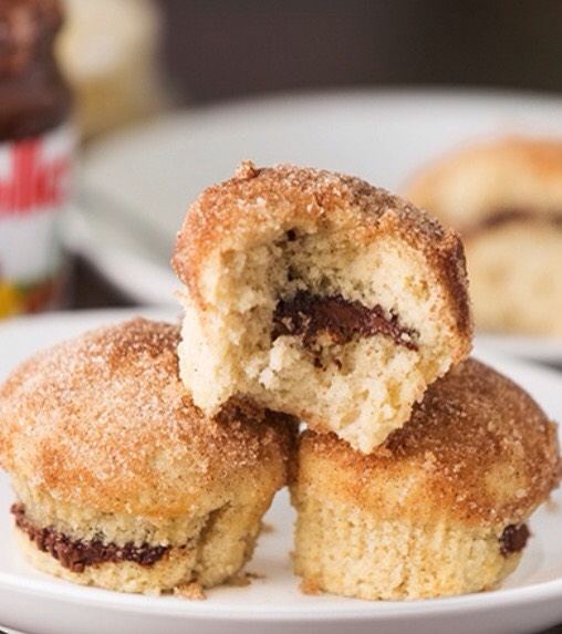 Nutella stuffed cinnamon sugar muffins 