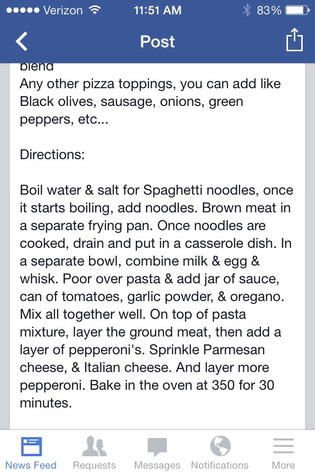 Pizza Spaghetti Casserole 