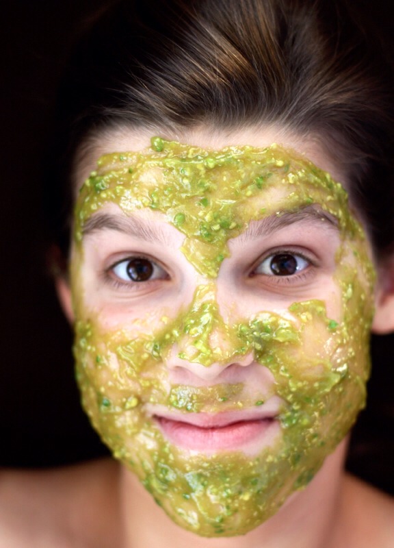 Apply mask all over your face, avoiding your eyes.  Lie still for about 10 minutes (or however long you need to achieve happiness) and let the avocado sink deep into your skin.  Avocados are choc-a-bloc full of fabulous fats that are good both for your internal and external organs (ie. skin) 