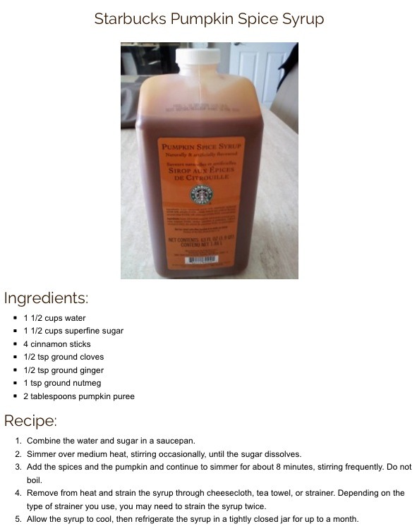 Pumpkin spice syrup recipe! β€οΈπ