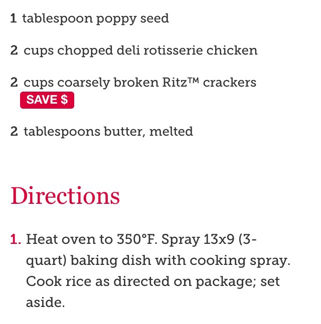 Poppy Seed Chicken and Rice Casserole