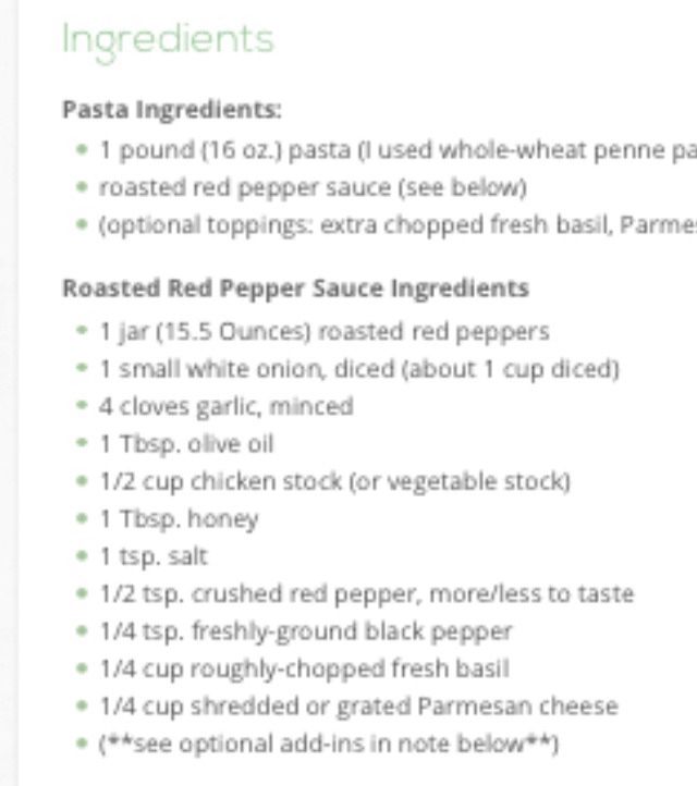 Pasta With Easy Roasted Red Pepper Sauce 