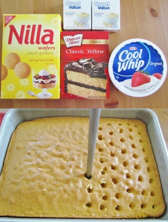 Banana Pudding Poke Cake