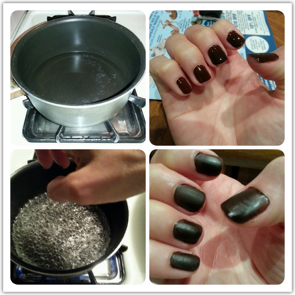 Use a kettle or boiling water over a stove. It gives you that salon-worthy matte look in seconds. 