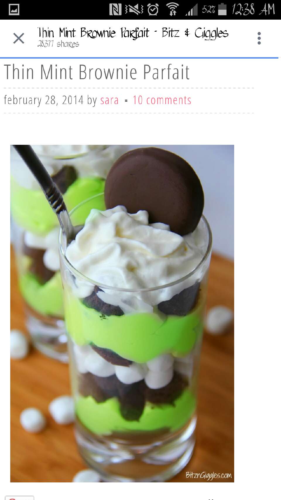 Thin Mint Brownie Parfait! 