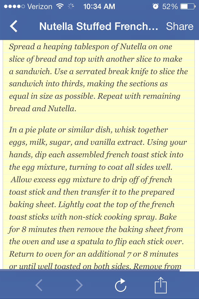 Nutella Stuffed French Toast