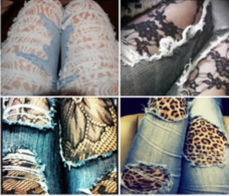 Beautiful Lace Jeans! DIY! 