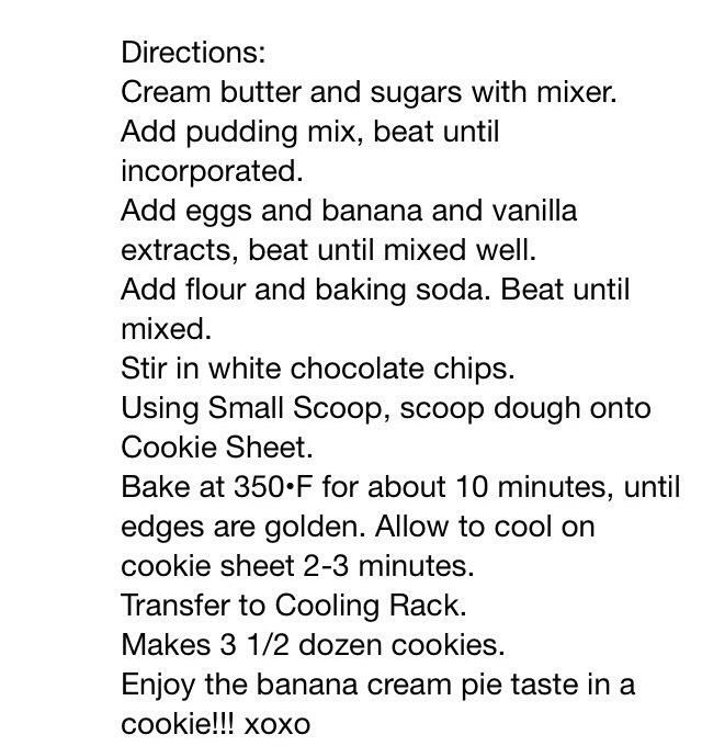 Banana Cream Pie Cookies! Yummy!!