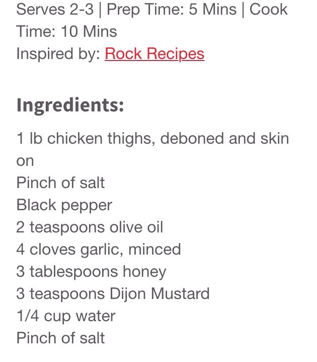 Honey Dijon Garlic Chicken