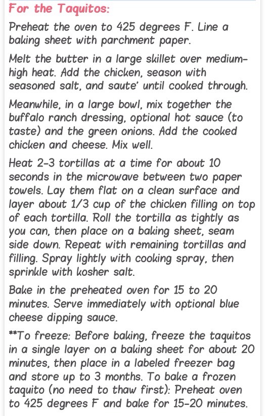 💖 Baked Buffalo Ranch Chicken Taquitos With Blue Cheese Dipping Sauce 💖