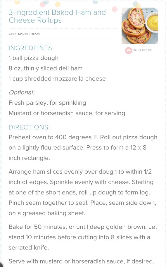 3-Ingredient Baked Ham and Cheese Rollups