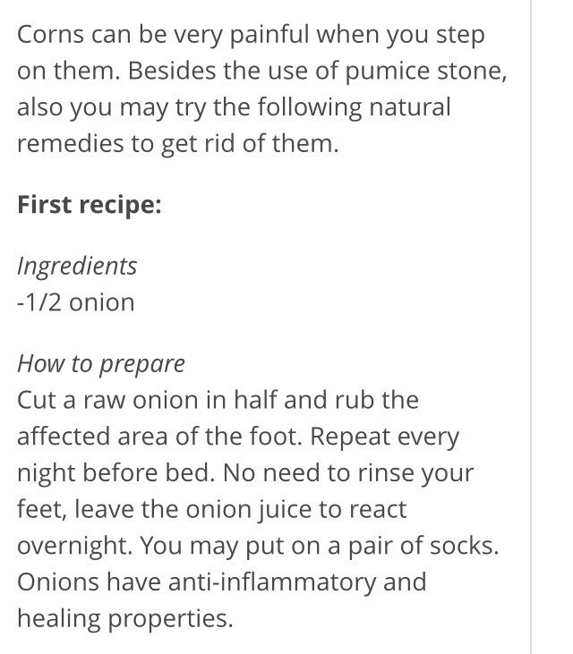 "GET RID OF FEET CORNS WITH THESE HOMEMADE RECIPES"