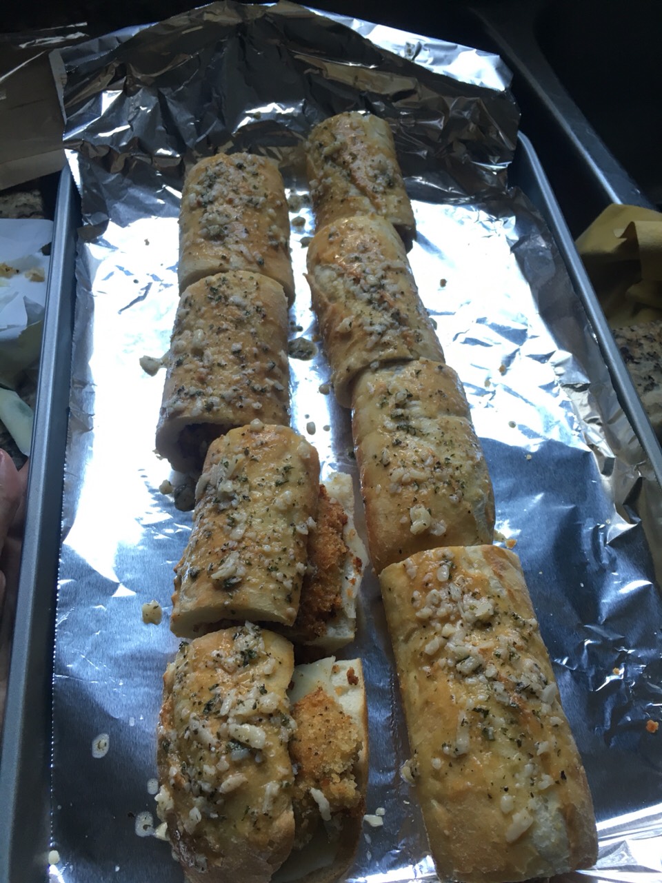 Brush it on the bread and bake it for 20 minutes at 350'