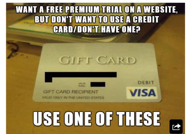 Also good for online shopping, redboxes, Xbox, ect! 