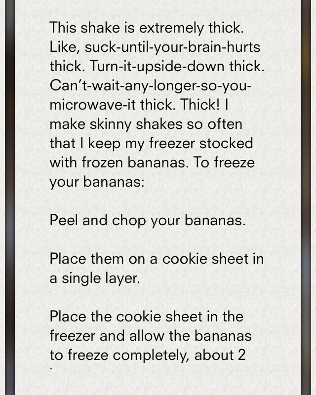 Skinny Chocolate PB Banana Shake! 