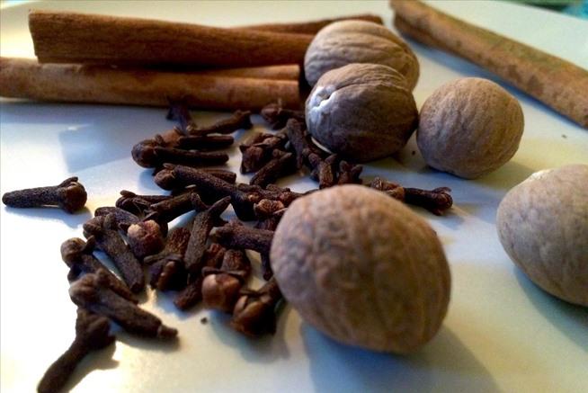 Nutmeg, cinnamon, and cloves are some of the many spices used to mull wine.