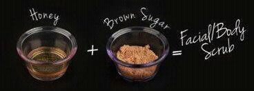 3. Honey   Brown Sugar= Face and Body Scrub