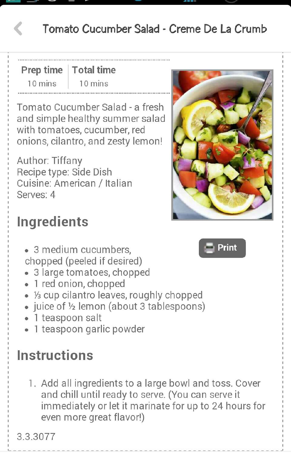 Tomato Cucumber Salad