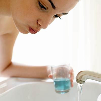 Rinse with mouthwash daily