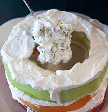 Use it to fill in the center of the cantaloupe and honeydew.